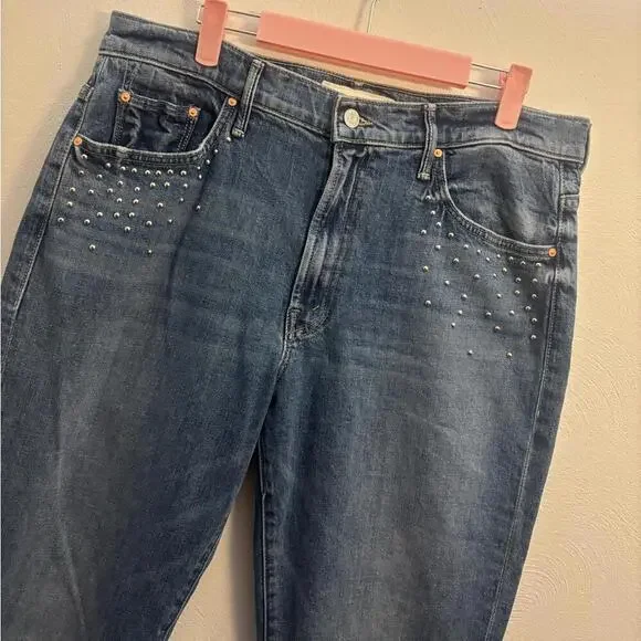 MOTHER SUPERIOR The Inside Flood Metal Magic Jeans Size 33 - Picture 3 of 9